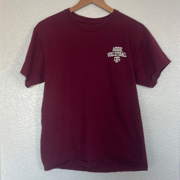 Women’s maroon Aggie volleyball A&M Hanes Medium Tee - Picture 2 of 4
